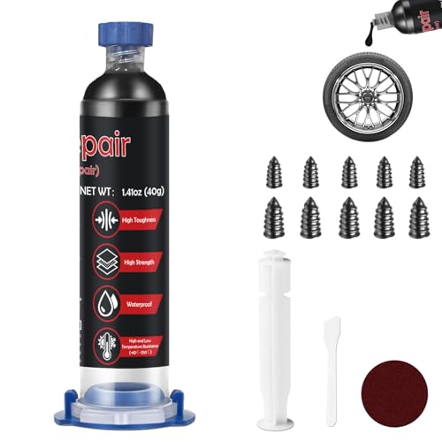 INNOVAYOU 40 g de Pegamento de Goma Extra Fuerte, Solidificación Rápida, Resistente al Agua, Con Clavos de Reparación Para Artículos de Goma, Coche, Baloncesto