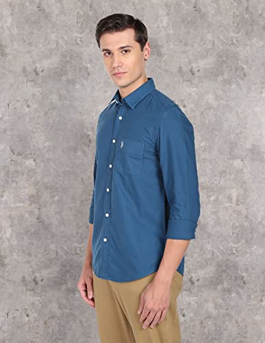 Image of U.S. POLO ASSN. Regular Fit Shirt for Men - 100% Cotton, Breathable & Comfortable, Full Sleeves Casual Shirt for Men