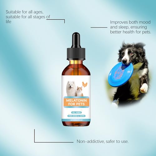 Beruhigungshilfe für Hunde, 60 ml, Reise-Schlafhilfe-Tropfen mit natürlicher Formel, sanftes Entspannungsergänzungsmittel für Stressabbau, Lösung zur Stressreduzierung bei Gewitter, Fellpflege