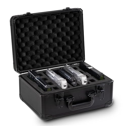 Metal hard Case 5 Pist o l and 8 Magazine Pre-Cut Heavy Duty Waterproof Case with Included Foam eva fixed liner to Help Prevent G u n Rust - Comlly