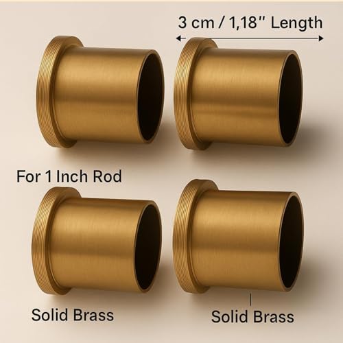Image of Elite Heavy Brass Antique Curtain Bracket | Wall to Wall Bracket for 1inch Stainless Steel Curtain Rod and Wardrobe Rod Suitable for 25mm Curtain Pipe- 4pcs (Brass Antique)