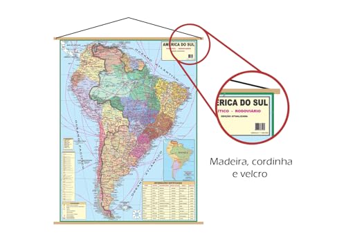 Banner - Mapa Atualizado America do sul Tamanho Grande - Pronto para Pendurar