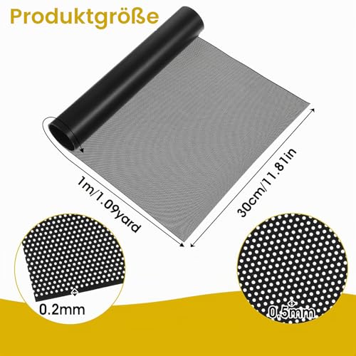Schwarz Fursuit Eye Mesh 1m×30cm Sublimiertes PVC-Netz Plastik Custom Mesh Weich Wasserdichtes Bedruckbares Netz Für Halloweenkostüme Furries Cosplay Rollenspiele