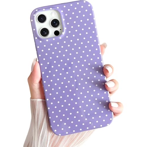 Yeddabox for iPhone 11 Pro Max Case Cute Polka Dot Phone Case Soft TPU Slim Shockproof Phone Cover for Women Girls, Purple