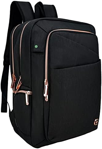 Swissdigital Katy Rose Laptop Backpack Purse For Women，With USB Charging Port Computer Work Backpack,Fits 15.6Inch Laptop Travel Casual Bag