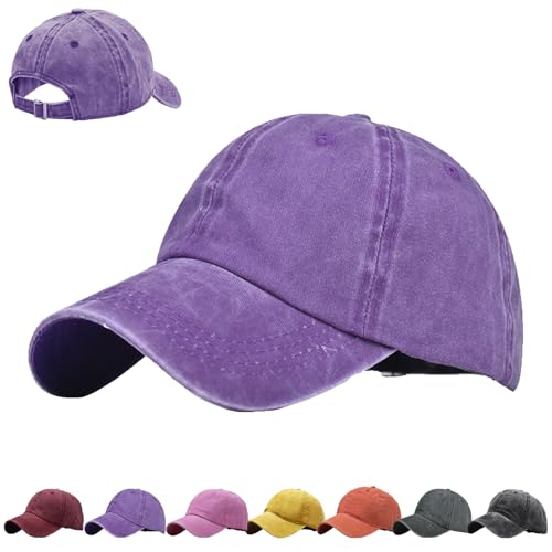 AUNGKWANG Délavées Casquette de Baseball pour Enfants, 100% Coton, Casquettes Sport Baseballs Ajustable, Plein Air Loisirs Basecap Casquettes de Baseballs, Garçons et Aux Filles de 5-10 Ans