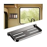 Zpana RV Foldable Shelf, 90 Degree Adjustable Aluminum Wall Mounted Folding RV Shelves, Compact Space Saving Camper Trailer Interior Organizer Accessories, Universal for Motorhomes
