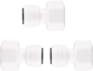 uxcell 3pcs Straight 1/2 Inch Female to 3/8 Inch Tube OD Quick Connect Tube Fittings Water Purifiers Push in to Connector Filter Tubing Hose Pipe Joint for RO Reverse Osmosis System