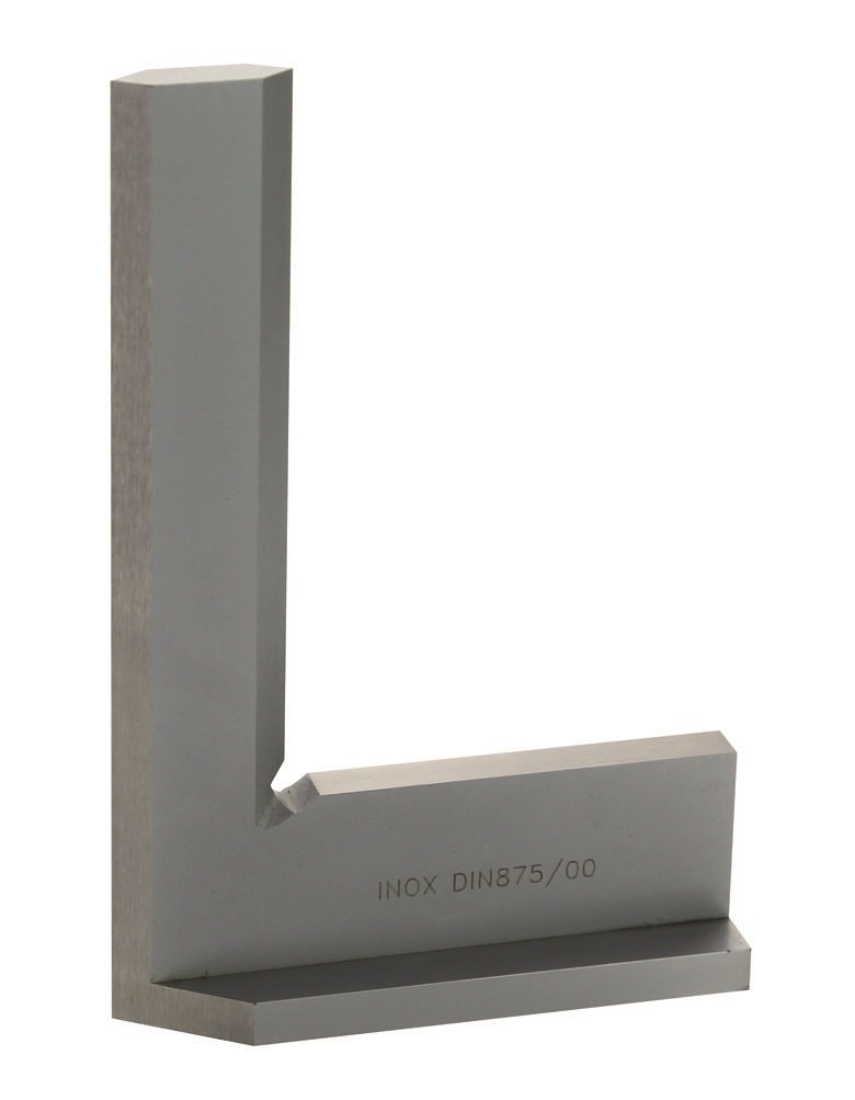 Precyzyjny kątownik włosów z ogranicznikiem 150 x 100 mm DIN 875/00 Inox