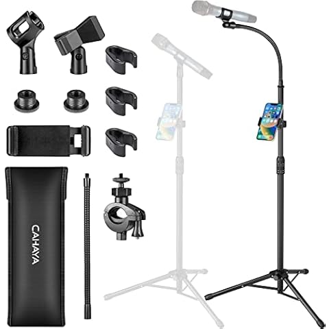 CAHAYA Gooseneck Microphone Stand with Holder Cover