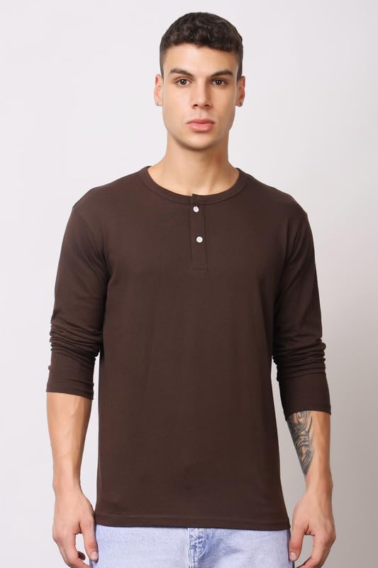 Image of London Hills t Shirt for man | Solid Henley t Shirts for Mens | Casual Wear Tshirt for man | Shirts Men | Tshirt Shirts Men | Full Sleeve t Shirt for Men's | Mens tees | t-Shirts Stylish Everyday Use