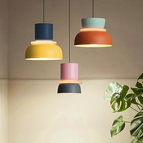 Suspension simple à vis E26 PHASZ avec lustre plafonnier coloré design Macarons - 3