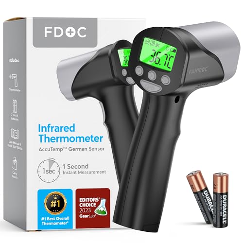 Medical Grade Clinical Digital Thermometer for Adults, Kids, CE Approved UK, Accurate Non-Contact Temperature Gun, 1s Results, Digital Lab Thermometer