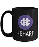 Official Hshare Cryptocurrency Big Mug Acrylic Coffee Holder Black 15oz Crypto Miner Blockchain Invest Trade Buy Sell Hold HSR