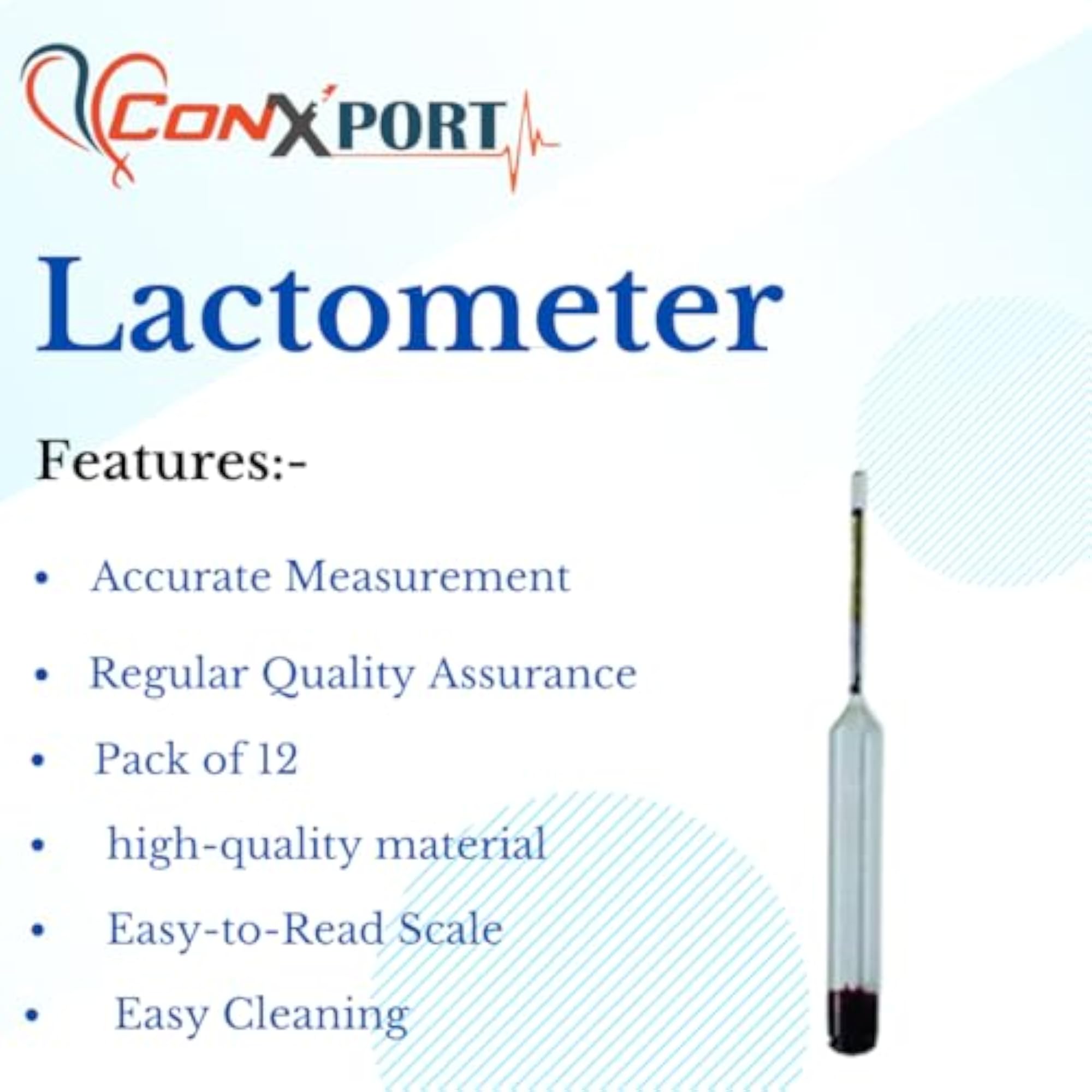Lactometer Regular Pack of 12 for Milk Testing
