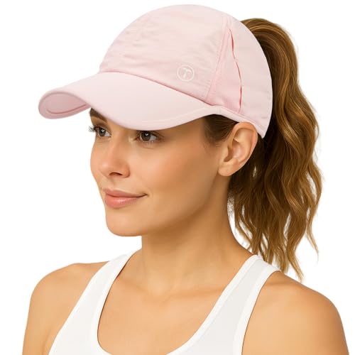 Image of TOP-EX ChicPony UPF 50+ Cooling High Ponytail Baseball Cap for Women | Cool-touch wicking band, hidden 4 in slot fits high /low ponytails; 2.3 oz, packable, airy, quick-dry, adjustable for sports