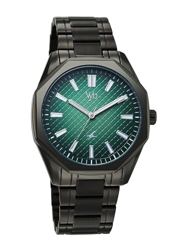 Image of Fastrack Vyb Quest with Quartz Analog Green Dial Grey Zinc Alloy Strap Watch for Men - FV30042QM02W