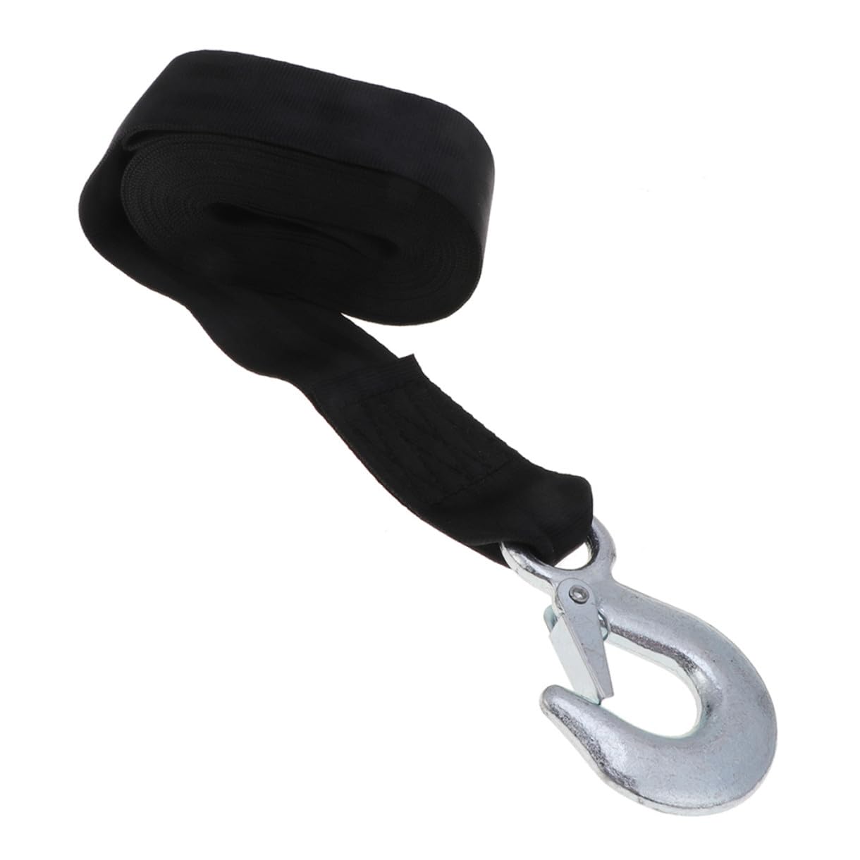 Abaodam Schwarzer Seilwindengurt für Anhänger und Boot 1,5 t 4,7cm Breit aus Polyester und Stahl mit Schnalle Tragbar