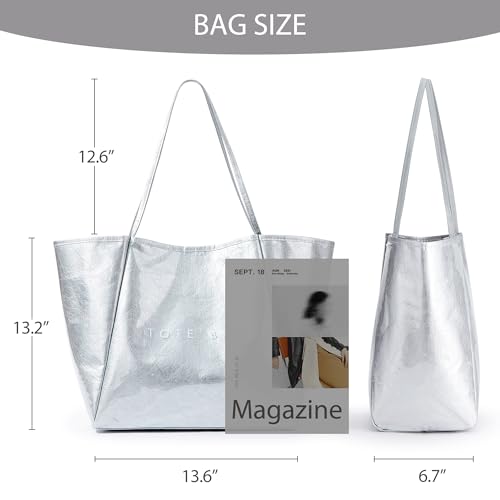 Image of KALIDI PVC Tote Women Weekender Bag Large Shopper Handbag Oversize Shoulder Travel Purse
