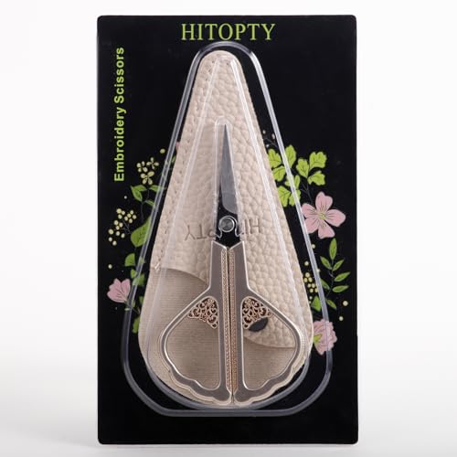 HITOPTY Small Craft Scissors - Little Flat Scissor with Cover, Sharp Tiny Scissors All Purpose for Thread Paper Cutting, Needlepoint Art Work DIY Tools Home Office by HITOPTY - Image 7