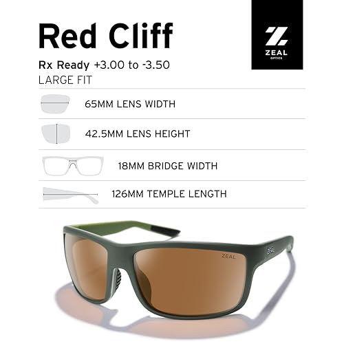 Image of Zeal Optics Men's Red Cliff Rectangular Sunglasses