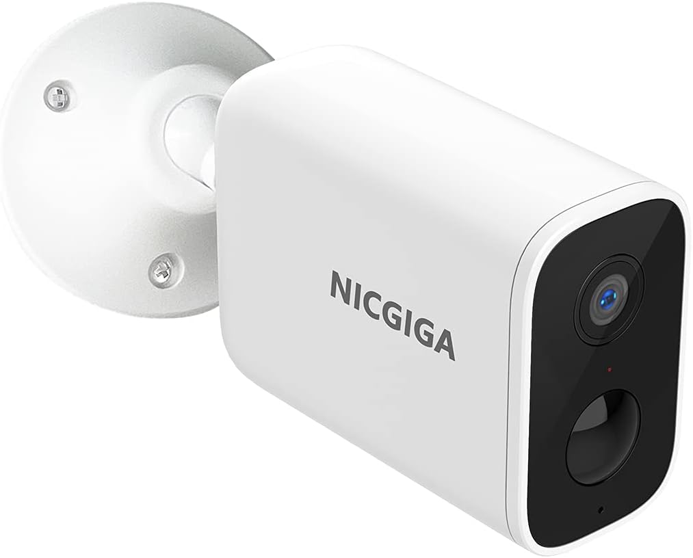 NICGIGA Wireless Outdoor Security Camera, Rechargeable Battery Powered
