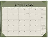 Desk Calendar 2026 with Desktop Mat, 18 Month Small Desk Pad Calendar from January 2026 to June 2027, 11.5" x 14.5" Desk Pad Calendar 2026-2027 for Home, School Office, Green
