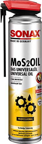 SONAX Aceite Universal con EasySpray MoS2Oil (400 ml) Agente de Contacto, Deslizante y lubricante de eficacia Probada | N.° 03394000