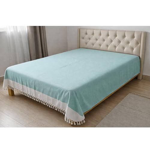 Image of Khadi Handloom Handmade 210TC Single Bed Sheet Cotton 7.5X5 feet Superfine Premium Cotton bedsheet Single Bed Single Pack
