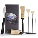 Artify Artist Paint Brush Set endorsed by Painter Phizz, 6-Piece Wet-on-Wet Oil Paint Brush Set with 5 Brushes and 1 Palette Knife for Artists, Landscapes, and Portraits