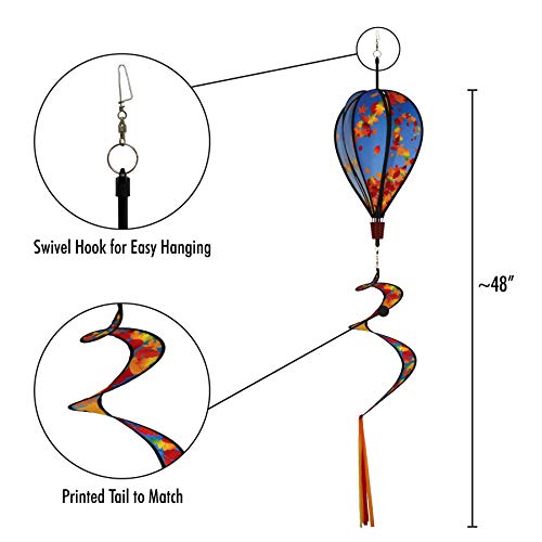 In The Breeze 0986 Fall Leaves Spinner Hot Air 6 Panel Spinning Balloon-Outdoor Autumn Decoration,10.5" W X 16" W/ 30" Tail,986 #TOP20