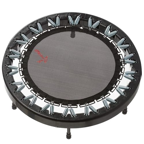 Ultimate Rebounder by Rebound Air | Foldable Mini Fitness Trampoline for Adults & Kids | Quarter-Fold Design w/Heavy Duty Springs for Indoor/Outdoor Exercise | Includes case & Trolley