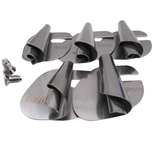 CKPSMS Carpeta de dobladillo de acero inoxidable en espiral en varios tamaños (tamaño final) compatible con máquina de coser de punto de bloqueo de aguja única y pie de caminar con el agujero en la