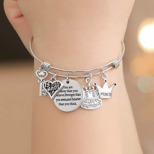 Image of Silver /14k Gold Plated Birthday Bracelet, Natural Healing Crystal Bracelet Gifts for Her Birthday for Daughter Granddaughter Friends Mom Grandma Sister