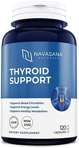 Thyroid Support Supplement with Iodine: Helps Energy, Metabolism & Focus: Non-GMO 120 Capsules Soy and Gluten Free - Vitamin B12 Complex, Zinc, Selenium, Copper, Ashwagandha