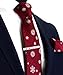 GUSLESON Christmas Ties for Men Fashion Necktie and Pocket Square Red Tie Set (0959-12)
