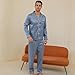 ShuiGod men's button satin pajamas set-ideal for leisure, sleeping or fashion travel-Blue leopard print-XXL