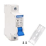 smseace Miniature Circuit Breaker Low Voltage AC 32A 230/400V,1 Pole AC Disconnect Switch C32 DIN Rail Mount Used to Protect Circuit Equipment