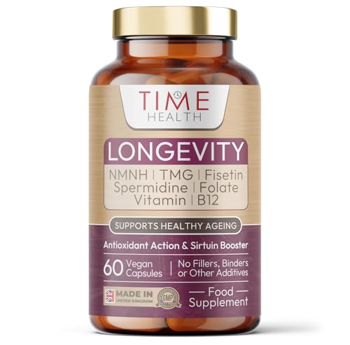 Longevity - NMNH, Spermidine, TMG, Fisetin, Folate & B12 - Cellular Energy & Rejuvination - Made with UthPeak™ - UK Made - GMP - Additive Free - Vegan