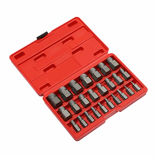 Image of Screw Extractor Set, 25Pcs Stripped Bolt Extractor Socket Set, Multi Spline Screw Extractor Set for Removing Damaged Screws, Bolts, Nuts, Studs, Fittings, Threaded Tubes