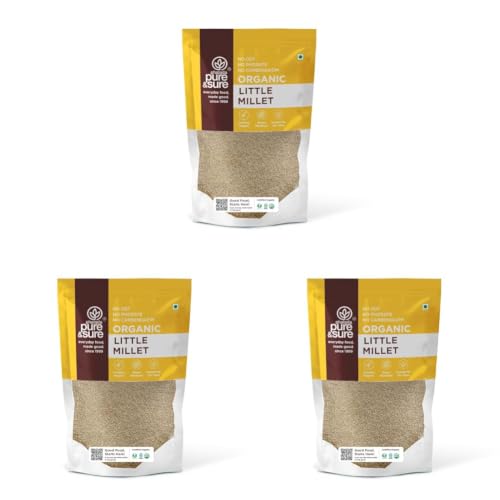 Image of Pure & Sure Organic Little Millets | Organic Healthy Food | Certified for Weight Loss | Gluten-free, Non-GMO, No Trans Fats | 500g (Pack of 3)