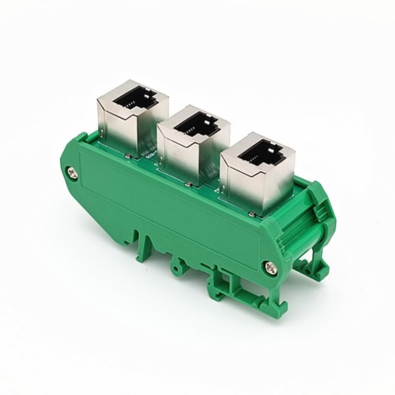 RJ50 10P10C Vertical Jack 4-Way Buss Board DIN Rail Mount Interface Module