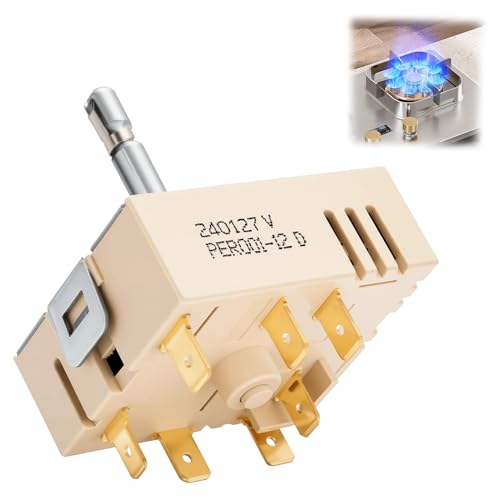 Upgraded DG44-01006B PER001-12D Dual Infinite Switch Compatible with Samsung Range Oven Surface Element DG44-01006B Control Switch Replaces AP6037530 PS11771631 EAP11771631 PD00035203