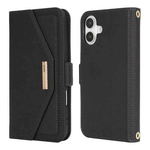 Jaorty Crossbody Wallet for iPhone 17 Case with Strap Black Credit Card Holder,Shouler Lanyard, 6.3\",PU Leather,Handbag Purse,Kickstand,Make Up Mirror Cover,for Women Girl - Thumbnail 7
