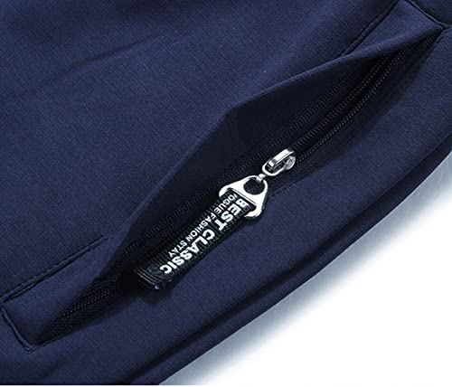 Image of JustSun Men's Casual Sports Shorts with Elastic Waist and Zipper Pockets