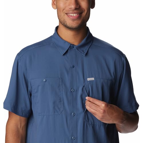 Image of Columbia Men Polyester Loose Omni-Shade Ridge Utility Lite Hiking and Trekking Short Sleeve Shirt