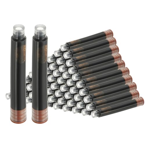 Cartouches d'encre pour stylo plume PATIKIL marron format standard 3.4mm paquet de 60