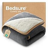 Bedsure Waterproof Dog Blankets for Small Dogs - Small Cat Blanket Washable for Couch Protection, Sherpa Fleece Puppy Blanket, Soft Plush Reversible Throw Furniture Protector, 25'X35', Grey