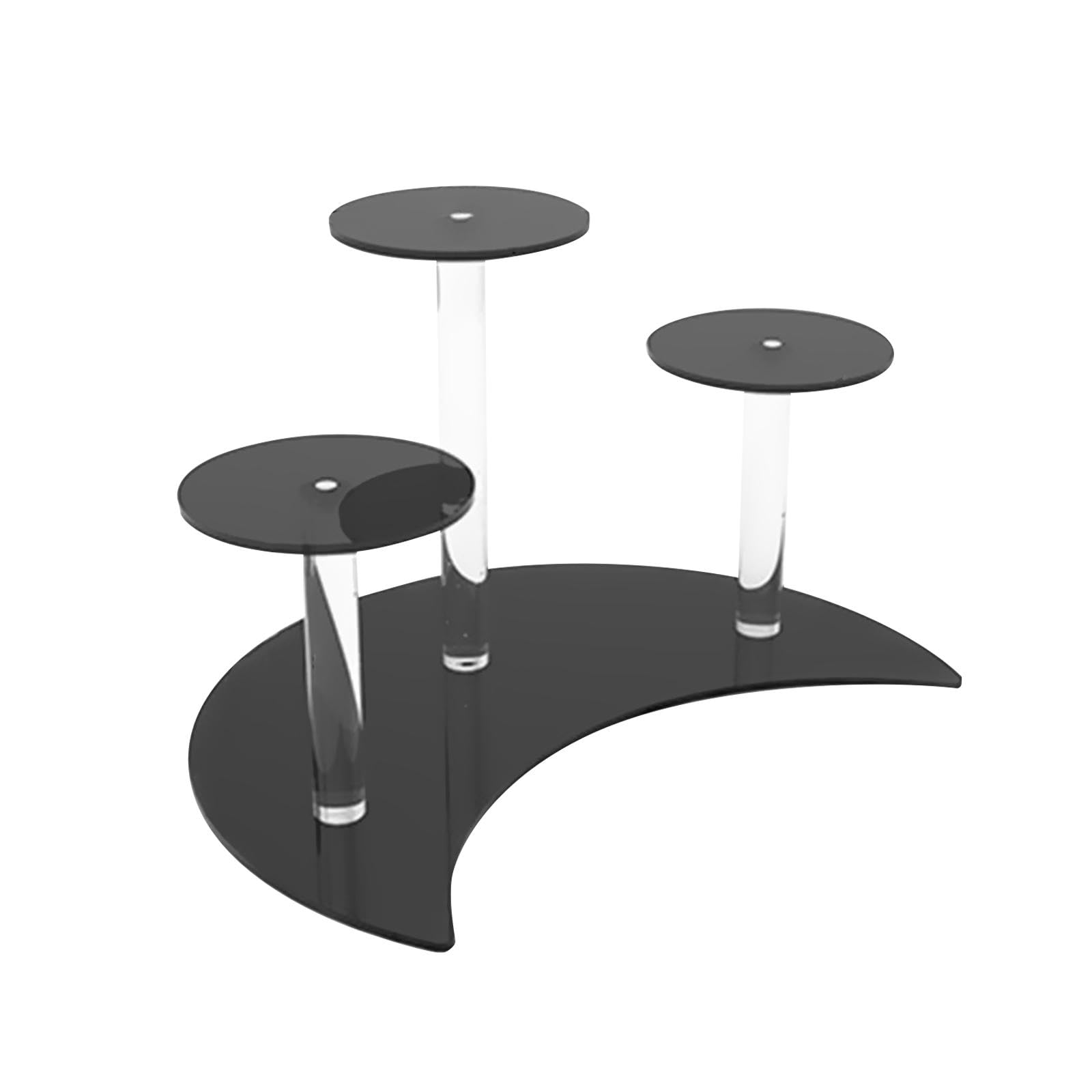 Acryl-Display-Ständer, 3-stöckiger Cupcake-Ständer aus Acryl, Desserthalter, Kuchen-Display, Riser for Cupcakes, Hochzeiten, Babypartys, Gewürzglas-Figur(Black)