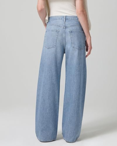 Women Wide Leg Jeans High Rise Drawstring Denim Pants Loose Boyfriend Baggy Trouser Jeans Blue3